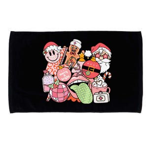 Christmas Santa Nurse Disco Ball Rn Cna Icu Med Surg Picu Microfiber Hand Towel