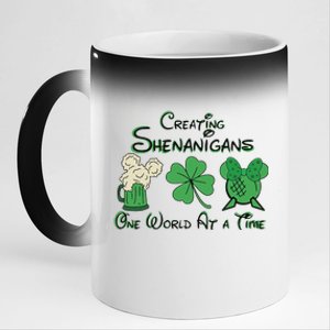 Creating Shenanigans One World At A Time Saint Patrick's Day Beer Drinking Team 11oz Black Color Changing Mug