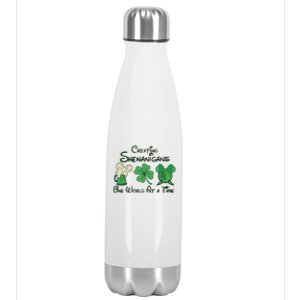 Creating Shenanigans One World At A Time Saint Patrick's Day Beer Drinking Team Stainless Steel Insulated Water Bottle