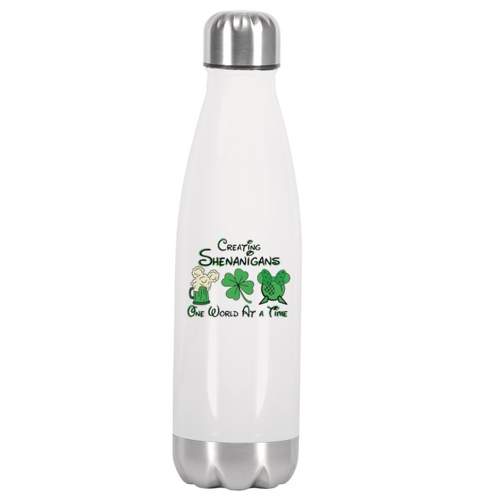 Creating Shenanigans One World At A Time Saint Patrick's Day Beer Drinking Team Stainless Steel Insulated Water Bottle