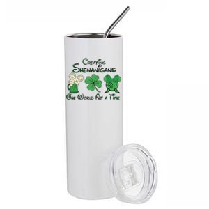 Creating Shenanigans One World At A Time Saint Patrick's Day Beer Drinking Team Stainless Steel Tumbler