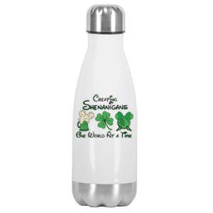 Creating Shenanigans One World At A Time Saint Patrick's Day Beer Drinking Team Stainless Steel Insulated Water Bottle