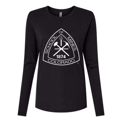 Colorado School Of Mines Orediggers Icon Logo Womens Cotton Relaxed Long Sleeve T-Shirt