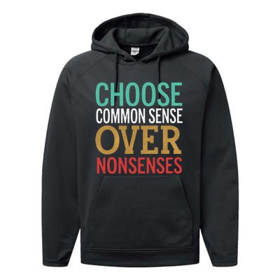 Common Sense Over Nonsense Performance Fleece Hoodie