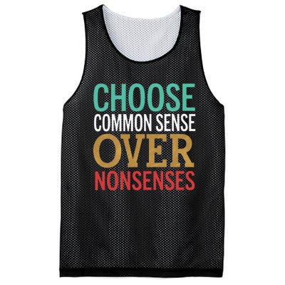 Common Sense Over Nonsense Mesh Reversible Basketball Jersey Tank