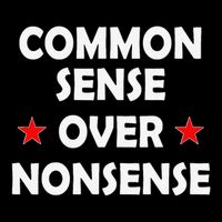 Common Sense Over Nonsense Cropped Pullover Crew