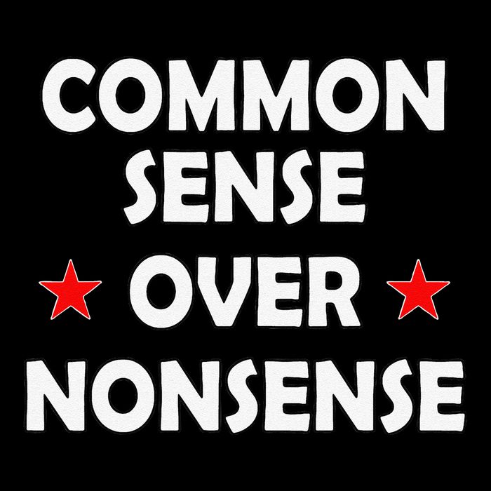 Common Sense Over Nonsense Cropped Pullover Crew