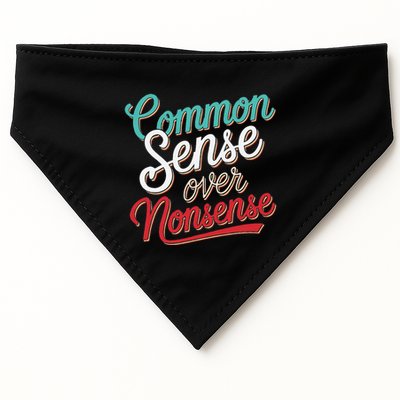 Common Sense Over Nonsense Retro USA-Made Doggie Bandana