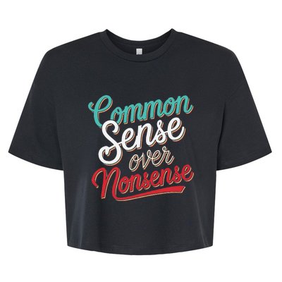 Common Sense Over Nonsense Retro Bella+Canvas Jersey Crop Tee