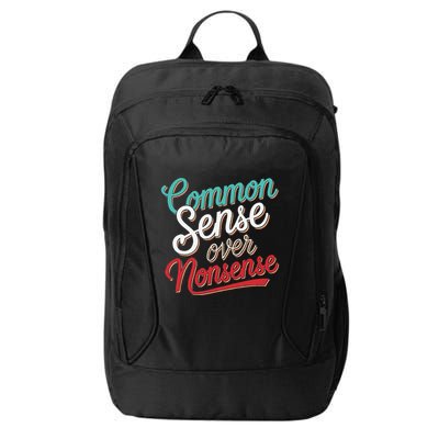 Common Sense Over Nonsense Retro City Backpack