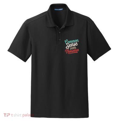 Common Sense Over Nonsense Retro Dry Zone Grid Polo