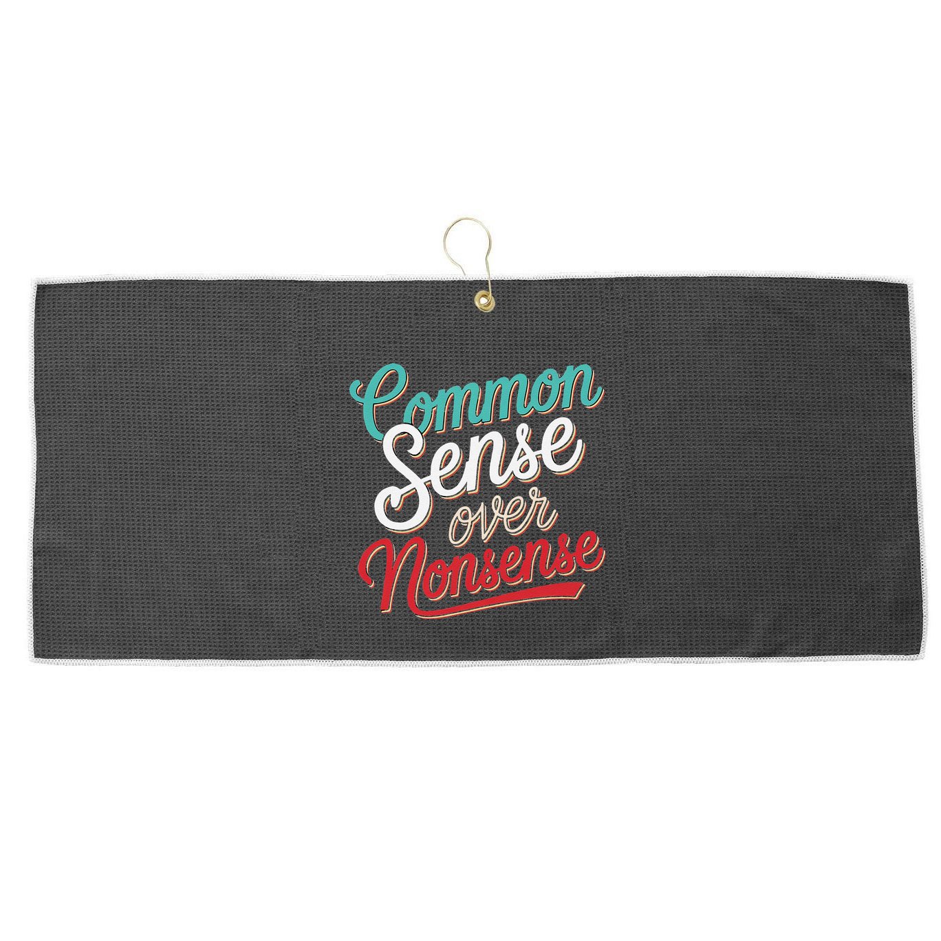 Common Sense Over Nonsense Retro Large Microfiber Waffle Golf Towel