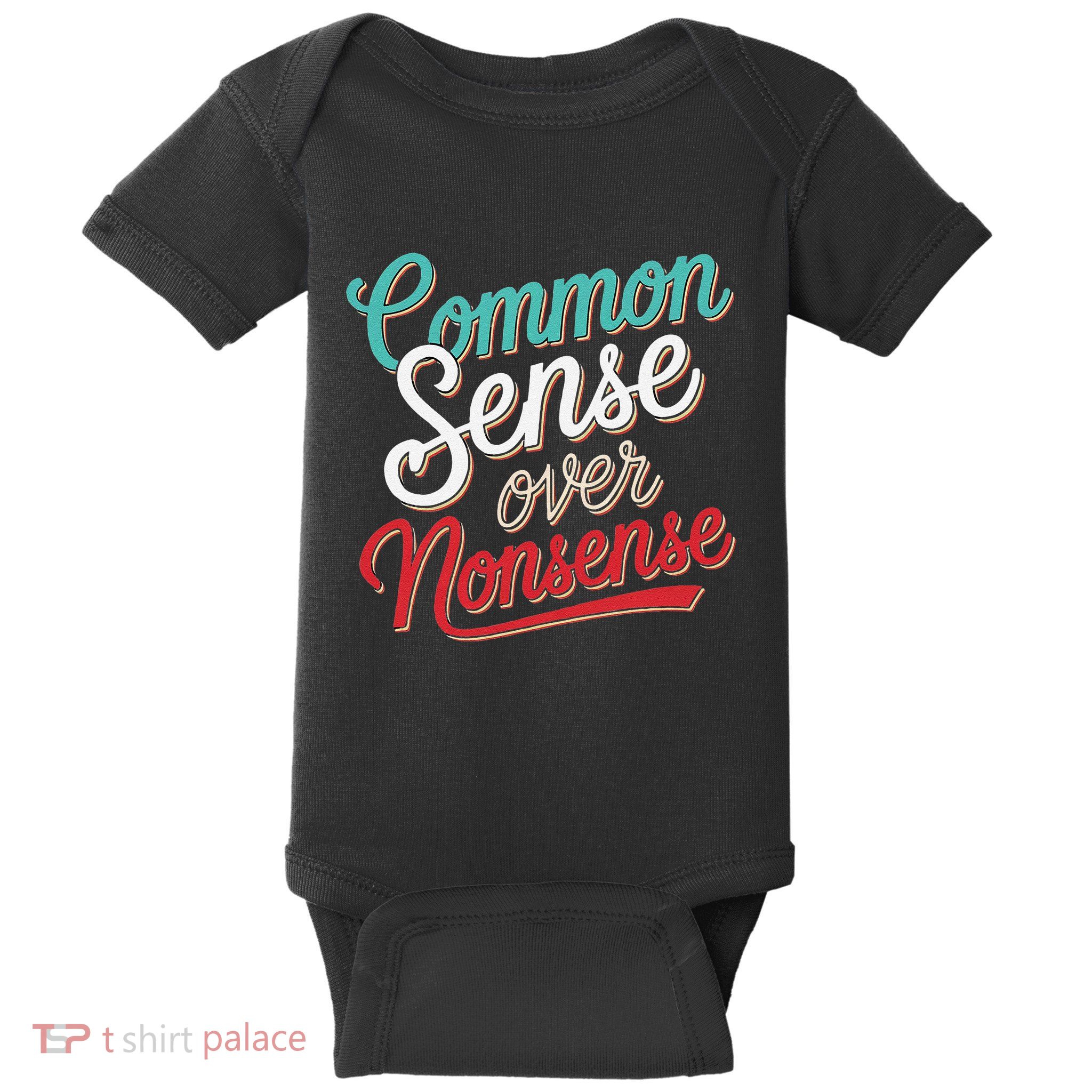 Common Sense Over Nonsense Retro Baby Bodysuit