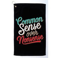Common Sense Over Nonsense Retro Golf Towel