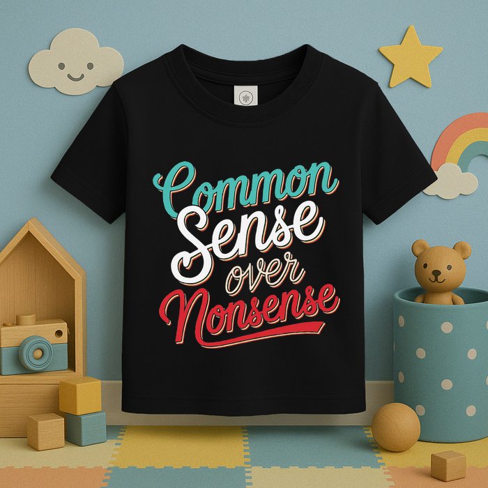 Common Sense Over Nonsense Retro Toddler T-Shirt