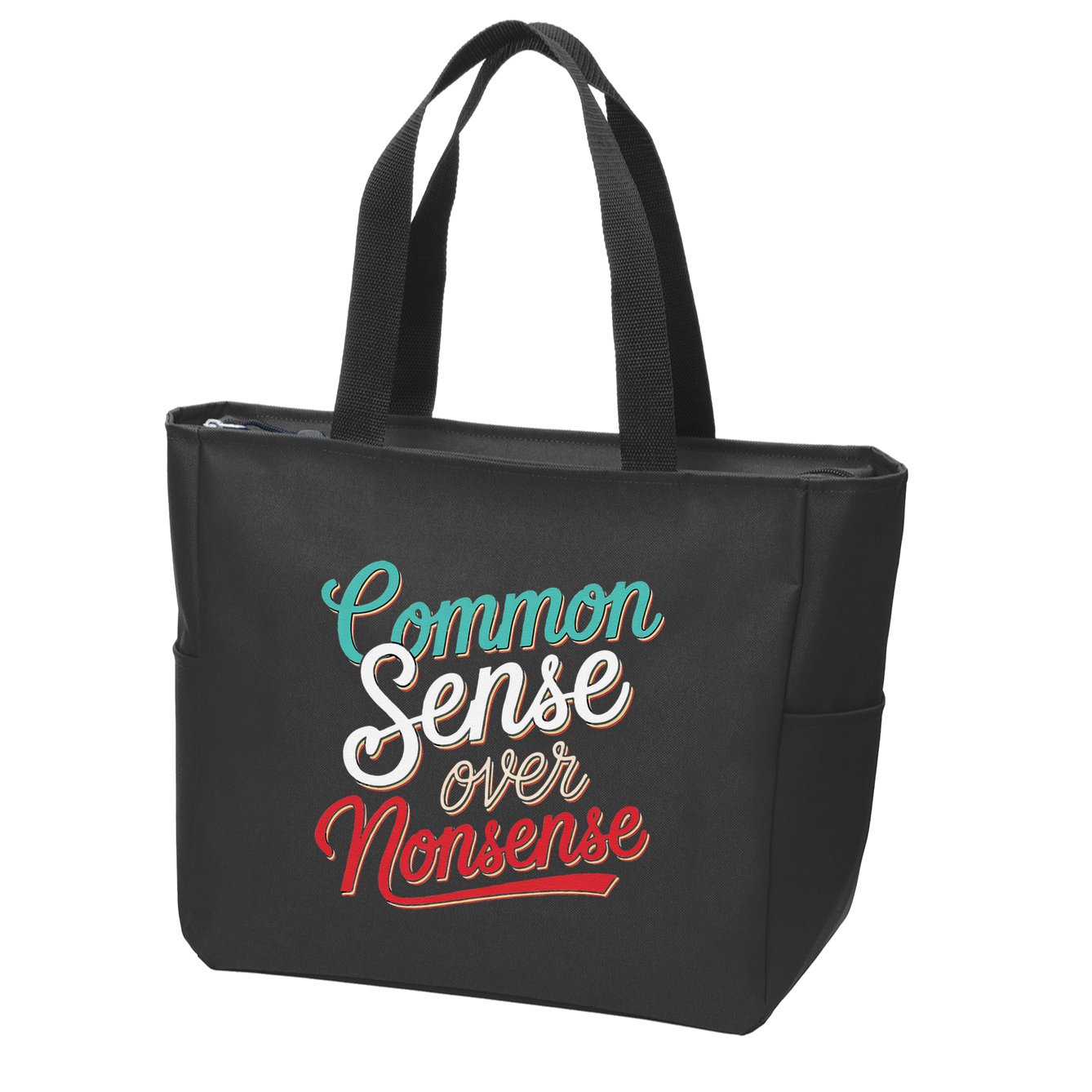 Common Sense Over Nonsense Retro Zip Tote Bag