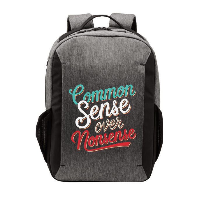 Common Sense Over Nonsense Retro Vector Backpack