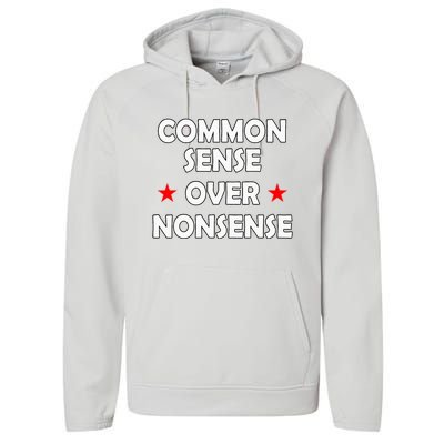 Common Sense Over Nonsense Performance Fleece Hoodie