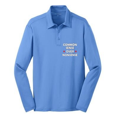 Common Sense Over Nonsense Silk Touch Performance Long Sleeve Polo