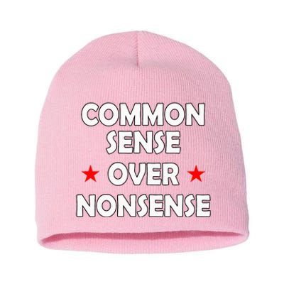 Common Sense Over Nonsense Short Acrylic Beanie