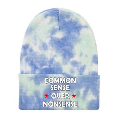 Common Sense Over Nonsense Tie Dye 12in Knit Beanie