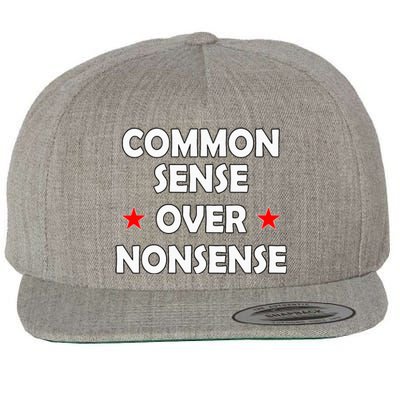 Common Sense Over Nonsense Wool Snapback Cap