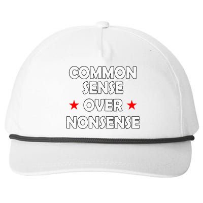 Common Sense Over Nonsense Snapback Five-Panel Rope Hat