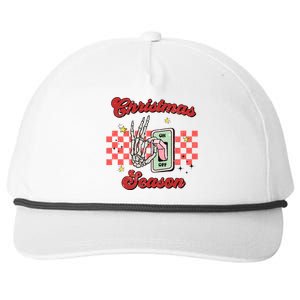 Christmas Season On Off Skeleton Funny Retro Xmas Holiday Gift Snapback Five-Panel Rope Hat