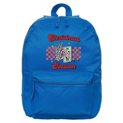 Christmas Season On Off Skeleton Funny Retro Xmas Holiday Gift 16 in Basic Backpack