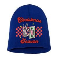 Christmas Season On Off Skeleton Funny Retro Xmas Holiday Gift Short Acrylic Beanie