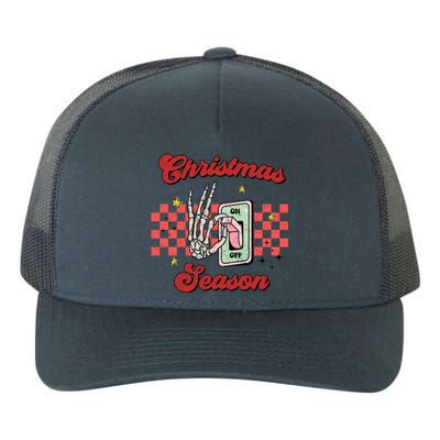 Christmas Season On Off Skeleton Funny Retro Xmas Holiday Gift Yupoong Adult 5-Panel Trucker Hat