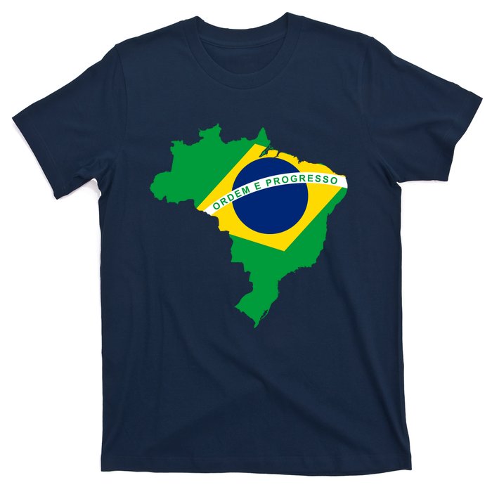 Cool Silhouette Of Brazil Map T-Shirt