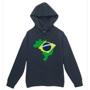 Cool Silhouette Of Brazil Map Urban Pullover Hoodie