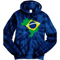 Cool Silhouette Of Brazil Map Tie Dye Hoodie