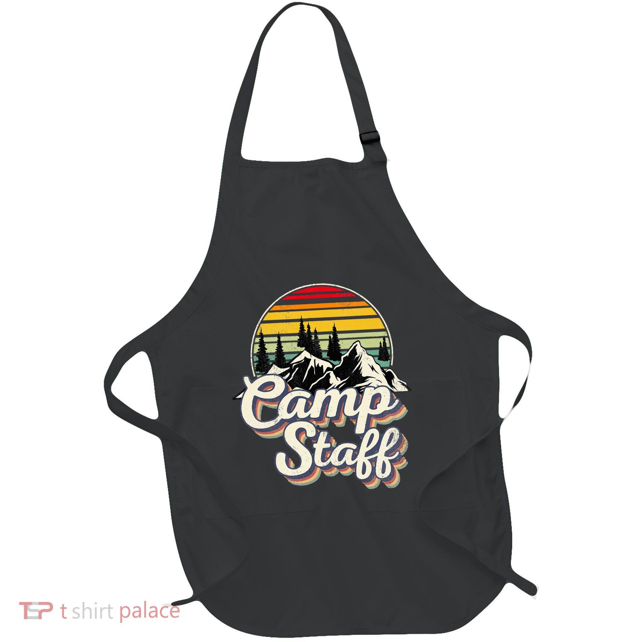 Camp Staff Outdoor Sunset Summer Camping Vintage Camp Staff Apron
