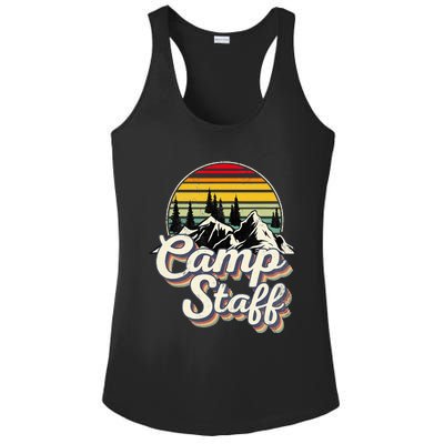 Camp Staff Outdoor Sunset Summer Camping Vintage Camp Staff Ladies PosiCharge Competitor Racerback Tank