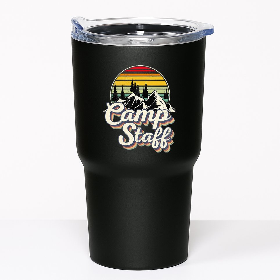 Camp Staff Outdoor Sunset Summer Camping Vintage Camp Staff Tumbler