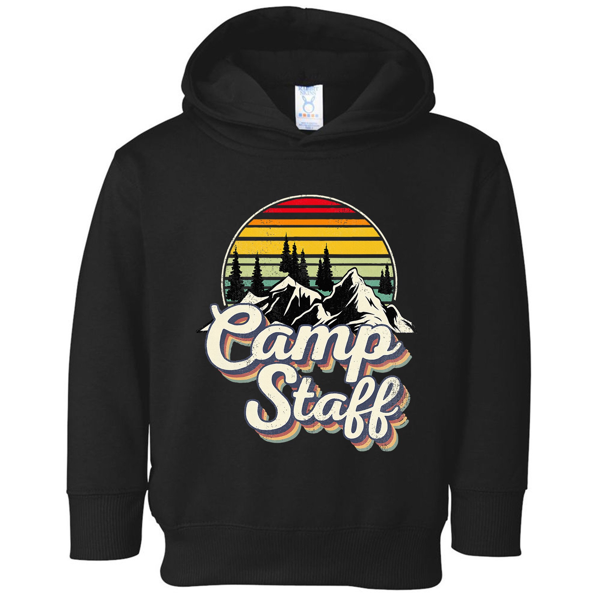 Camp Staff Outdoor Sunset Summer Camping Vintage Camp Staff Toddler Hoodie