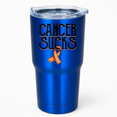 Cancer Sucks Orange Ribbon Kidney Cancer Leukemia Awareness Funny Gift Tumbler