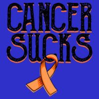 Cancer Sucks Orange Ribbon Kidney Cancer Leukemia Awareness Funny Gift Women's V-Neck T-Shirt