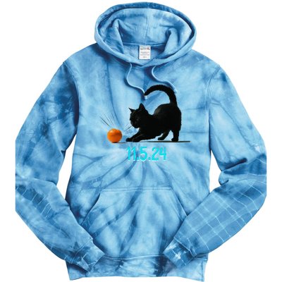 Cat Swatting Orange Off Table On Election Day 11.5.2024 Tie Dye Hoodie