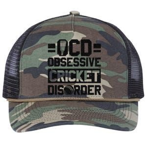 Cricket Season Obsessive Cricket Disorder Cricket Player  Retro Rope Trucker Hat Cap