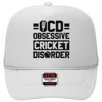 Cricket Season Obsessive Cricket Disorder Cricket Player  High Crown Mesh Back Trucker Hat