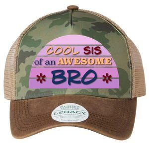 Cool Sis Of An Awesome Bro Gift Funny Text Graphic For Sister Cool Gift Legacy Tie Dye Trucker Hat