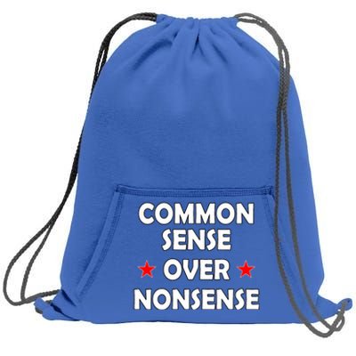 Common Sense Over Nonsense American Election Designs Sweatshirt Cinch Pack Bag