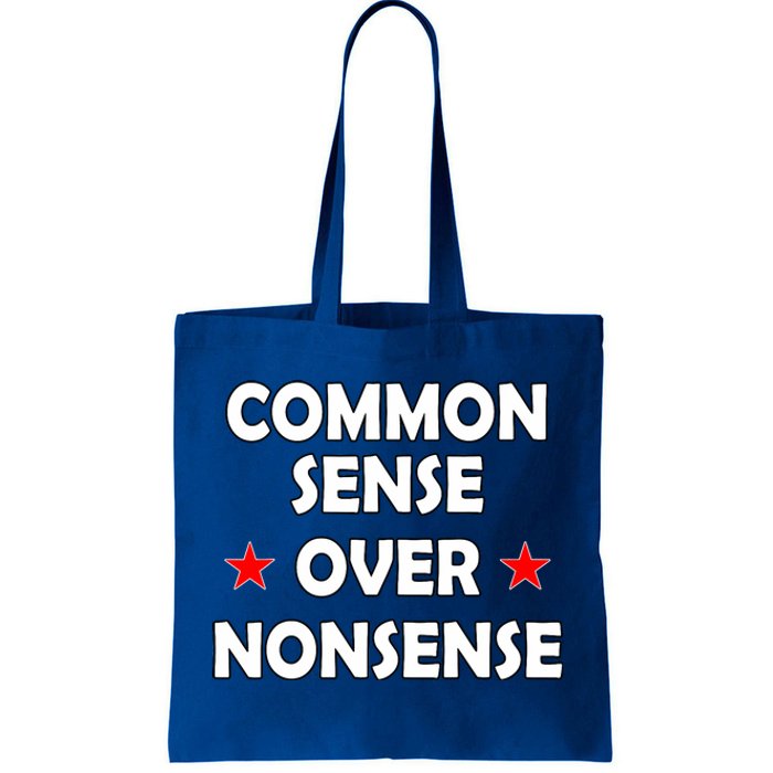 Common Sense Over Nonsense American Election Designs Tote Bag