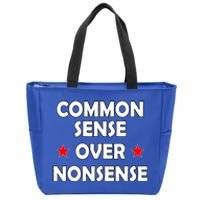 Common Sense Over Nonsense American Election Designs Zip Tote Bag