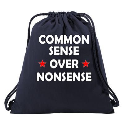 Common Sense Over Nonsense American Election Designs Drawstring Bag