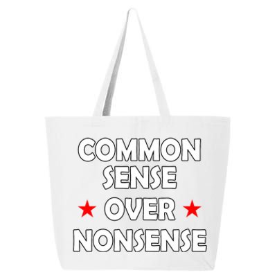 Common Sense Over Nonsense American Election Designs 25L Jumbo Tote