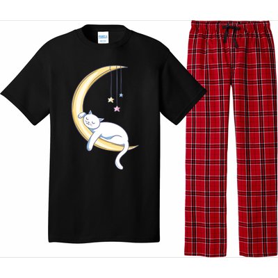 Cat Sleeping On Moon Pajama Set